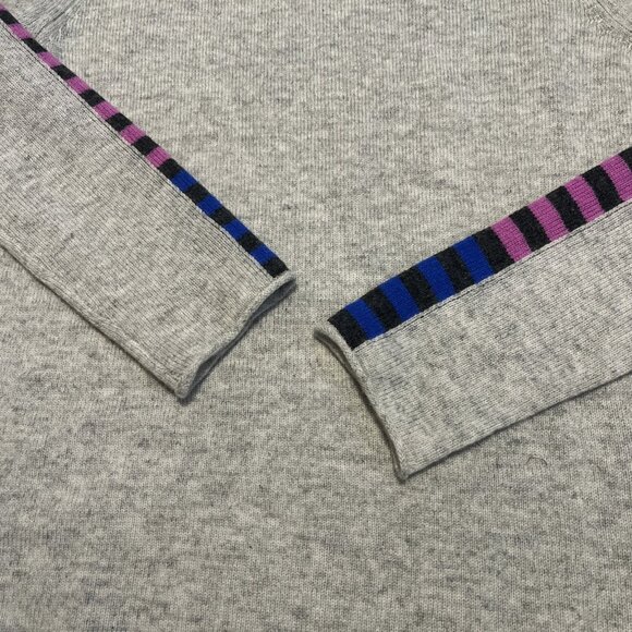 Lisa Todd Crewneck Sweater SZ XS Gray Multi Stripe Wool Cashmere Blend - Picture 7 of 11